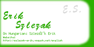 erik szlezak business card